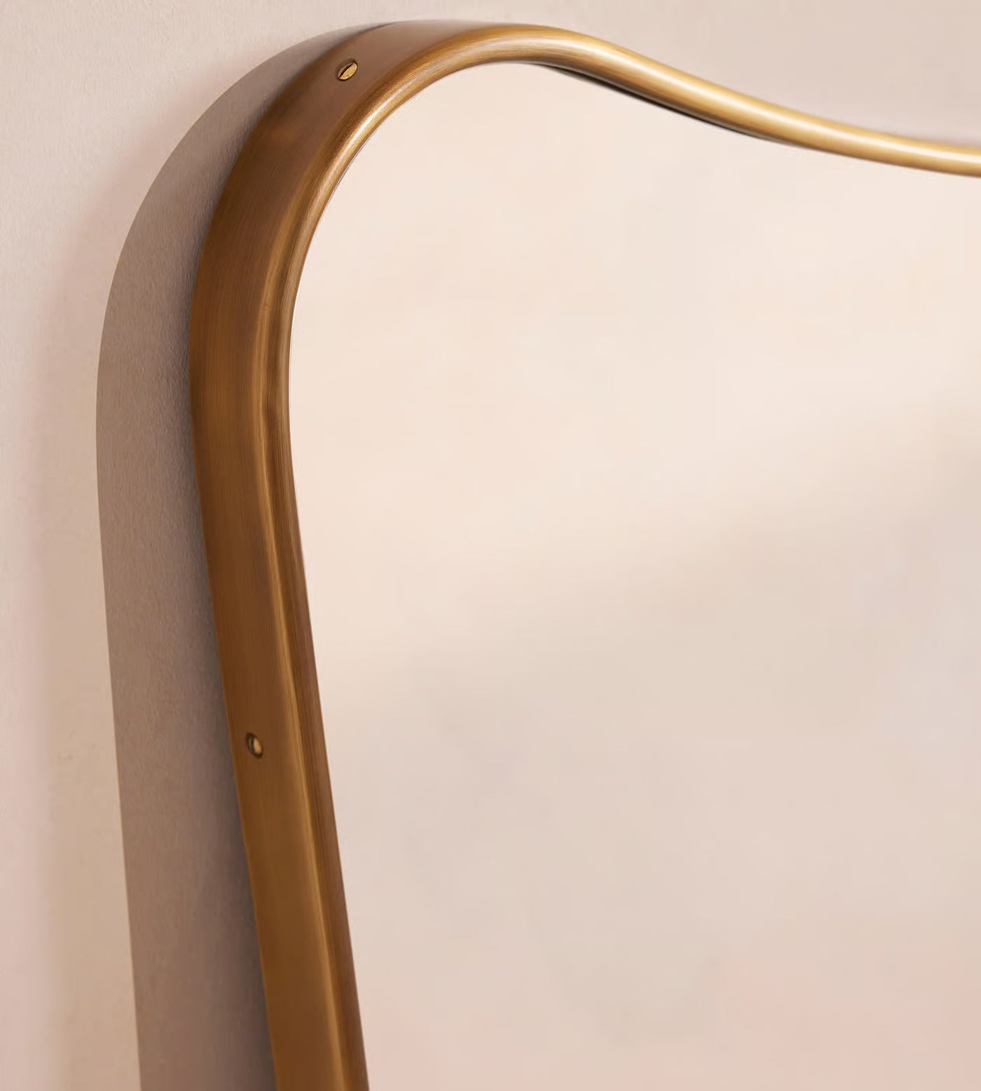 Cooper Floor Mirror, Antique Brass