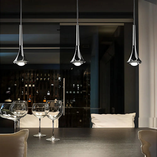 Contemporary Mini Pendant Lights Teardrop Metal Ceiling Light