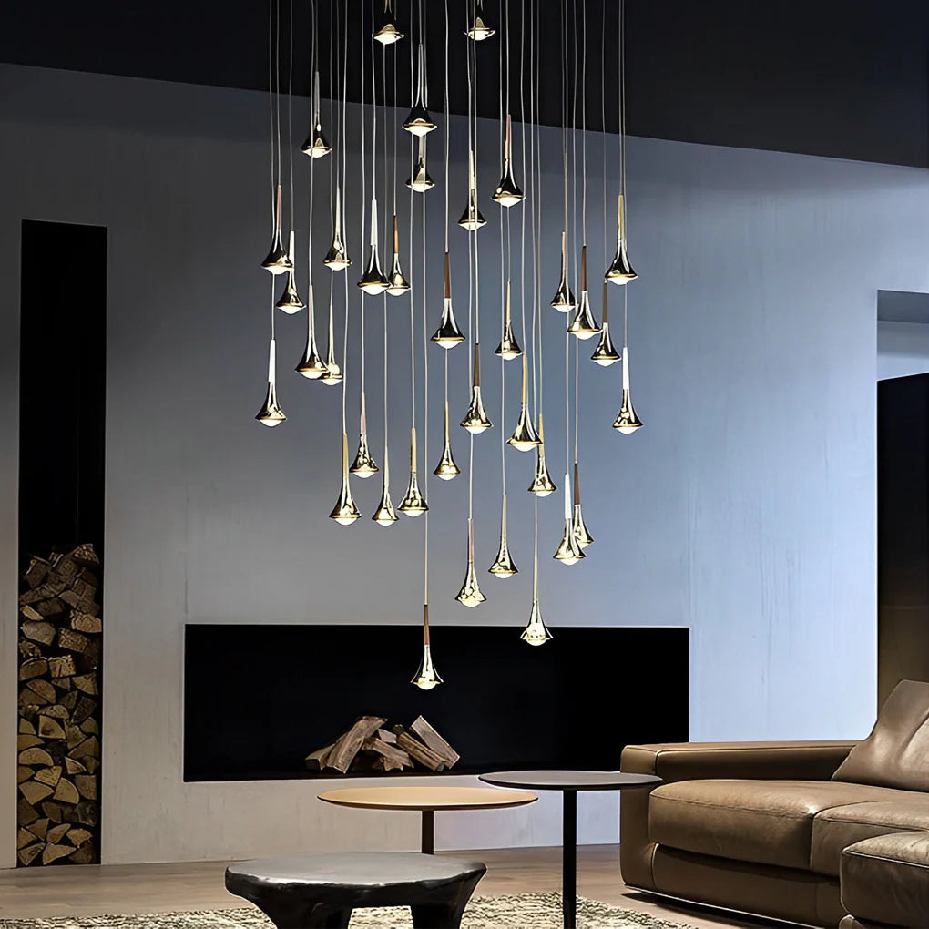 Contemporary Mini Pendant Lights Teardrop Metal Ceiling Light
